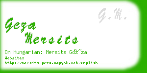 geza mersits business card